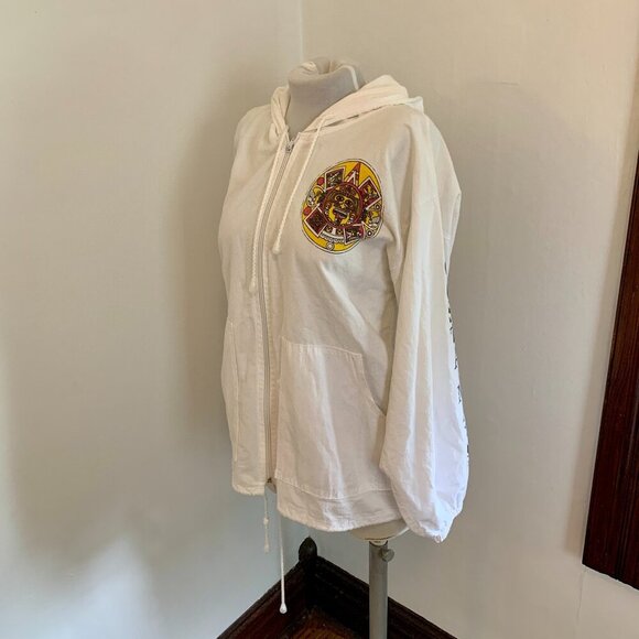 Confecciones Sol Costa Maya VTG Mexico lightweight jacket Sweatshirt Cottn Aztec - Picture 9 of 16
